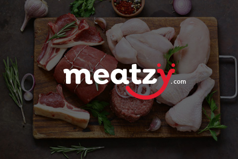Meatzy logo and identity design- online meat sea food